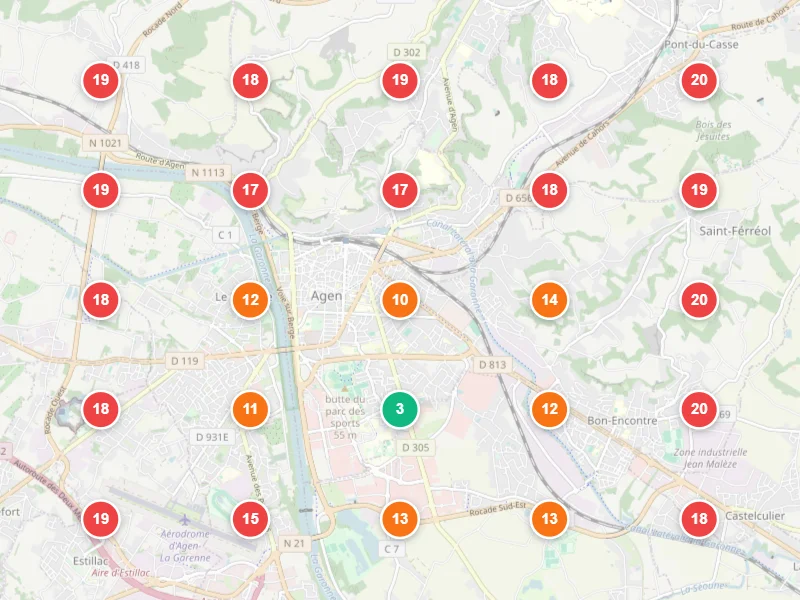 Visibilité locale avant — Couvreur à Agen
