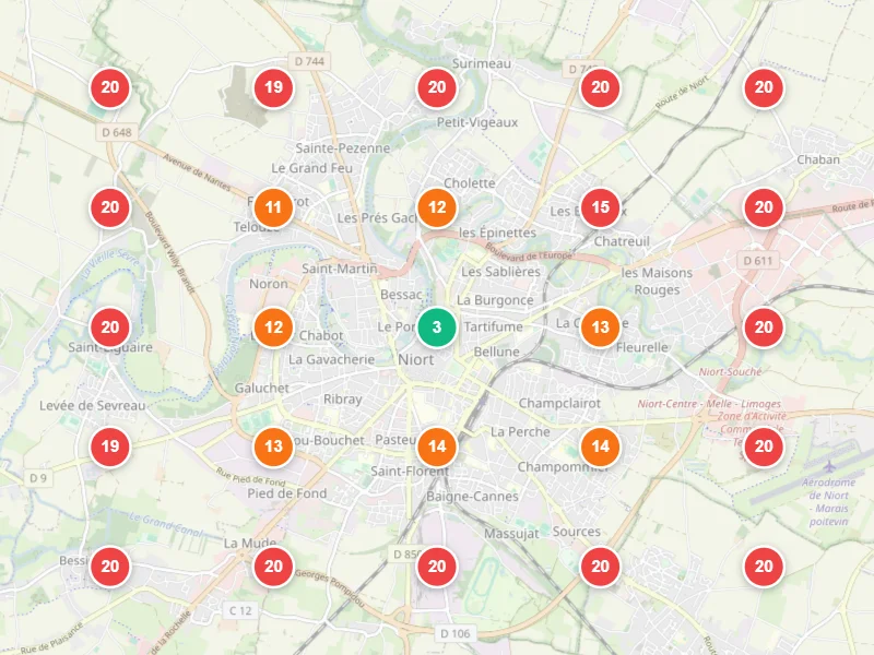 Visibilité locale avant — Couvreur à Niort