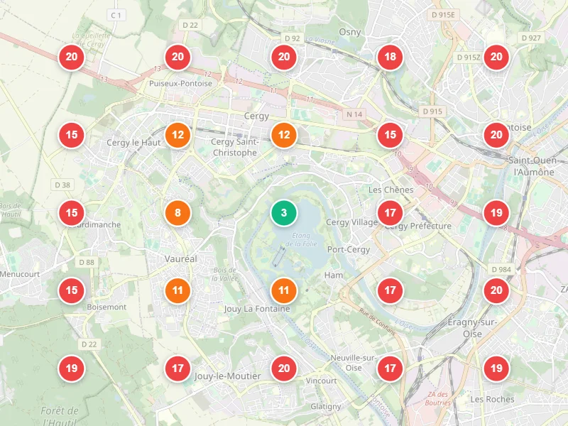 Visibilité locale avant — Électricien à Cergy