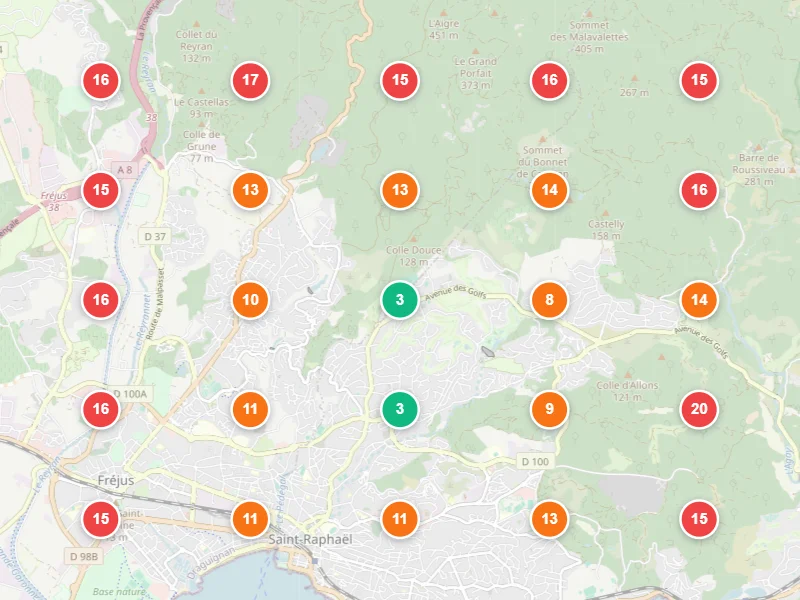 Visibilité locale avant — Gîte à Fréjus