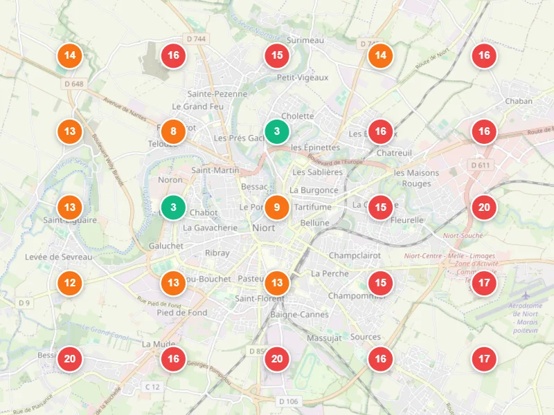 Visibilité locale avant — Gîte à Niort