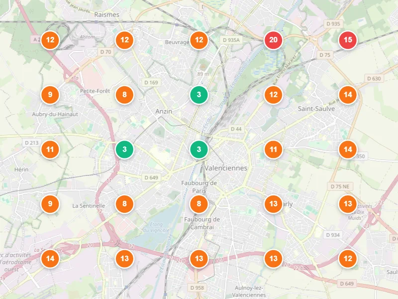 Visibilité locale avant — Hôtel à Valenciennes