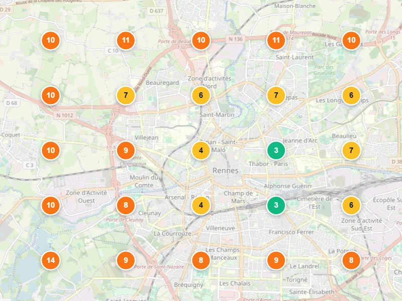Visibilité locale avant — Pare-brise / vitrage auto à Rennes