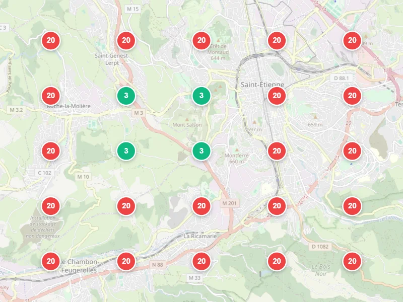 Visibilité locale avant — Pressing à Saint-Étienne