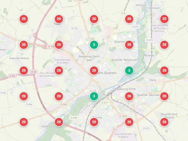 Visibilité locale avant — Serrurier à Saint-Quentin