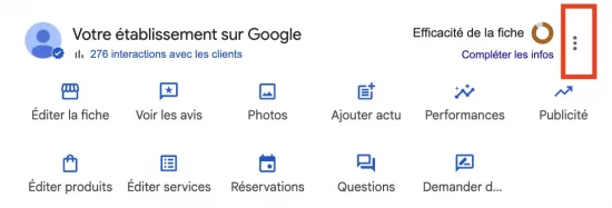 parametres de fiche google my business